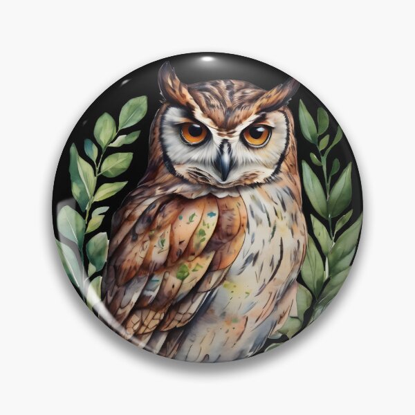 Item preview, Eagle owl and leaves designed and sold by MauraMeadow.