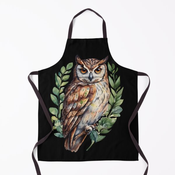 Item preview, Eagle owl and leaves designed and sold by MauraMeadow.