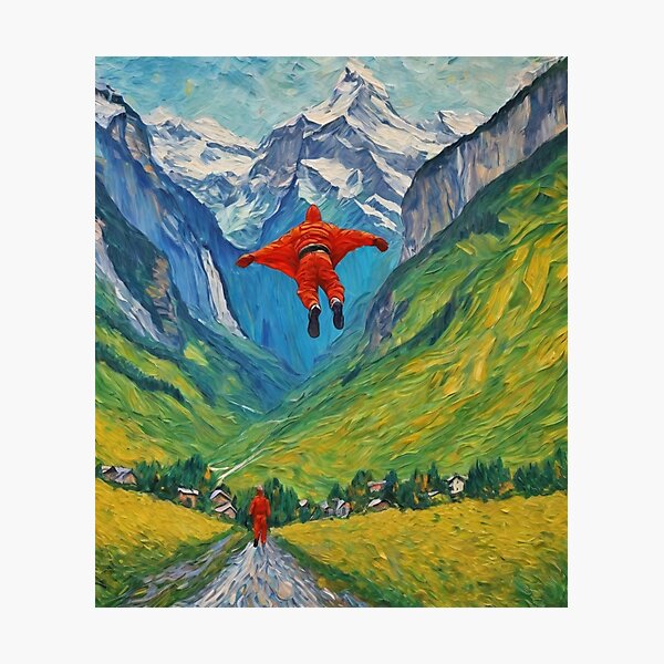 Item preview, "Spectacular Wingsuit Flying in Lauterbrunnen Valley, Switzerland" designed and sold by Artisticanvas.