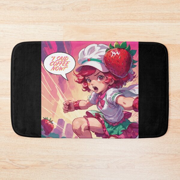 Item preview, The Cute Angry Strawberry Cartoon Character "I Said Coffee Now!" designed and sold by NeutrinoJem.