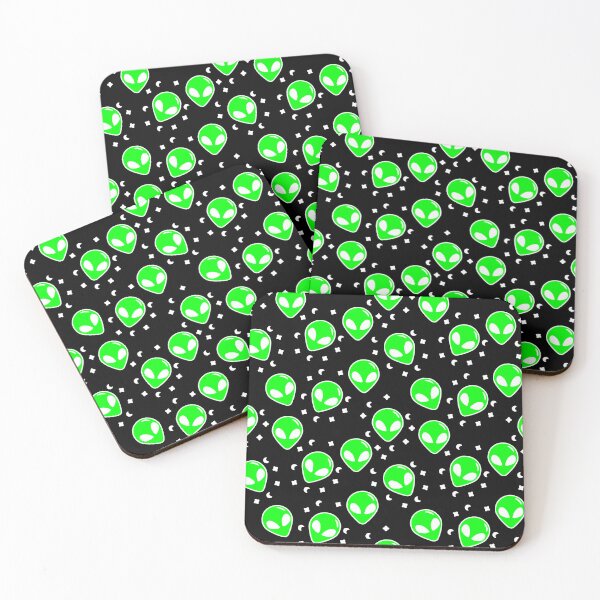 Item preview, Green Alien faces designed and sold by dottiedigitals.