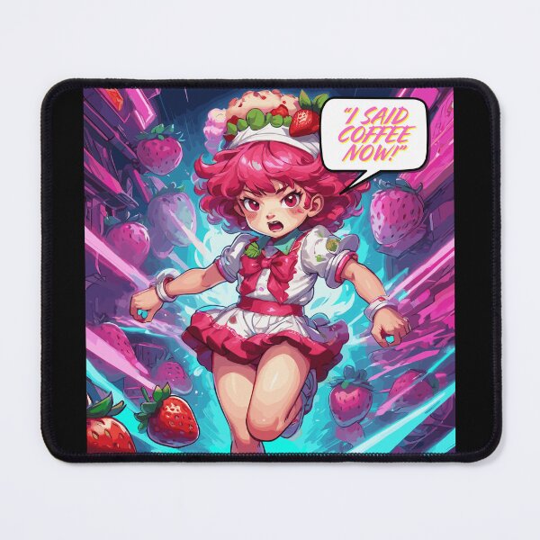 Item preview, Cute Angry Strawberry Cartoon Character "I Said Coffee Now!" designed and sold by NeutrinoJem.