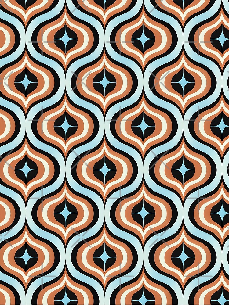 Retro Vintage Mid Century Modern Abstract Wavy Pattern Icy Blue #2 Scarf
