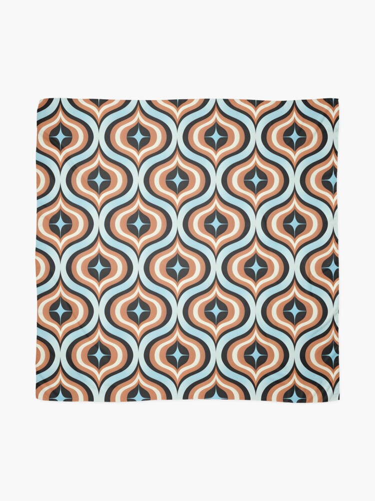 Retro Vintage Mid Century Modern Abstract Wavy Pattern Icy Blue #2 Scarf