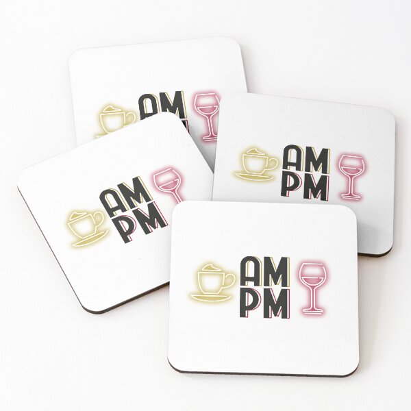 Item preview, Coffee and Wine AM PM Neon 80's Retro designed and sold by wolfkin-design.