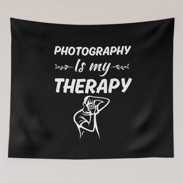 Item preview, Photography is my therapy, funny photographer saying, photographer quote, photographer job designed and sold by NBSStore.