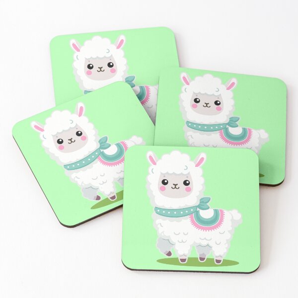 Item preview, a cute cartoon llama in a meadow. designed and sold by Niktarka.