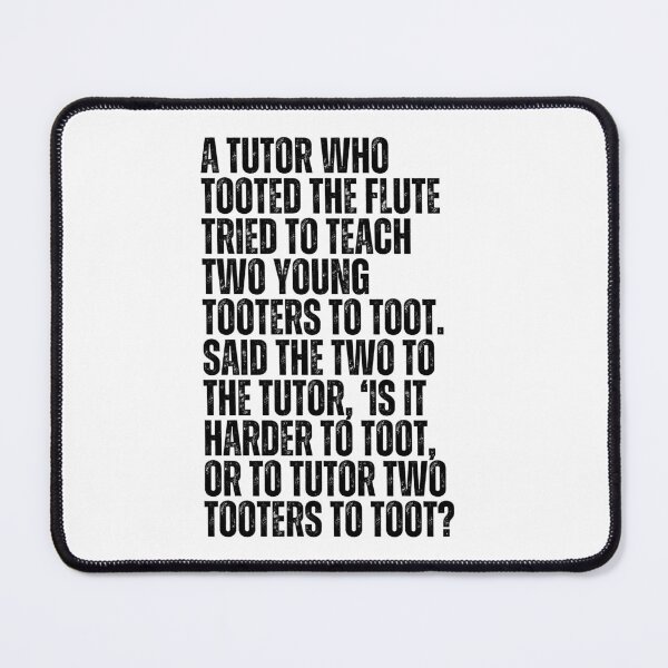 Item preview, Tongue Twister Limerick A Tutor Who Tooted the Flute designed and sold by Kayley | QuintaDaColherArtes.