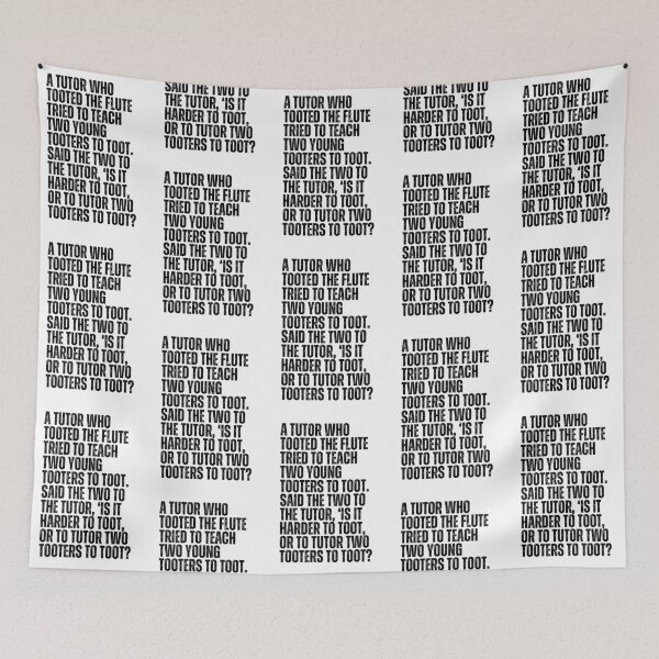 Item preview, Tongue Twister Limerick A Tutor Who Tooted the Flute designed and sold by Kayley  |  QuintaDaColherArtes.