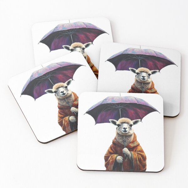 Item preview, Llama in a raincoat holding an umbrella designed and sold by techiwebicodi.