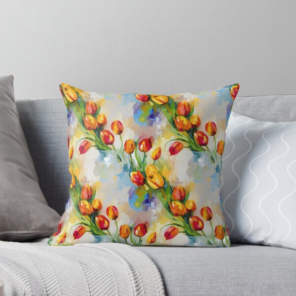 Item preview, Tulip Tile 02: Goblet of Springtime Sunshine in a Blooming Rainbow of Spiraling Blooms designed and sold by TheBrainArt.