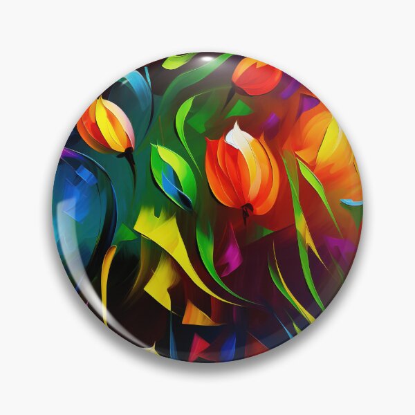 Item preview, Tulip Tile 03: Goblet of Springtime Sunshine in a Blooming Rainbow of Spiraling Blooms designed and sold by TheBrainArt.