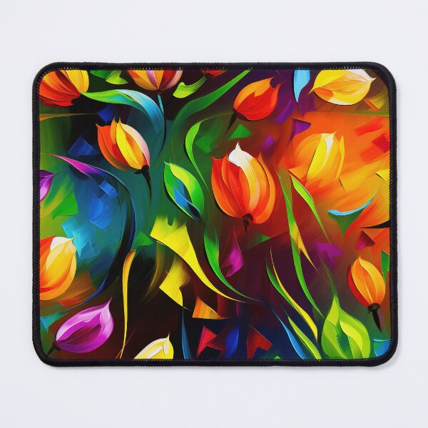 Item preview, Tulip Tile 03: Goblet of Springtime Sunshine in a Blooming Rainbow of Spiraling Blooms designed and sold by TheBrainArt.