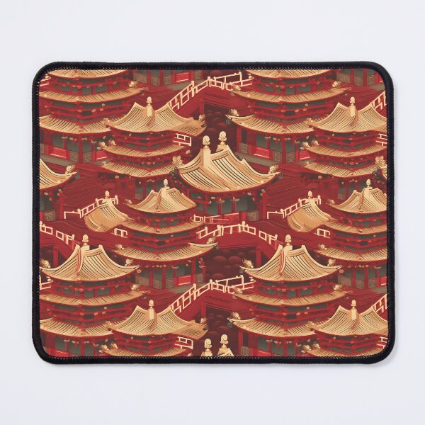 Item preview, A Chinese temple with red pillars and golden roofs designed and sold by sample325.