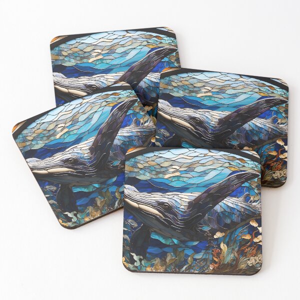 Item preview, Vibrant Stained glass Humpback Whale designed and sold by AspectArtWorks.
