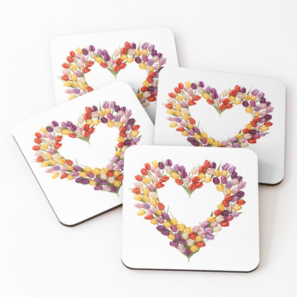 Aperçu de l'œuvre Oeuvre florale de coeur de tulipes créée et vendue par KatanaCreative.