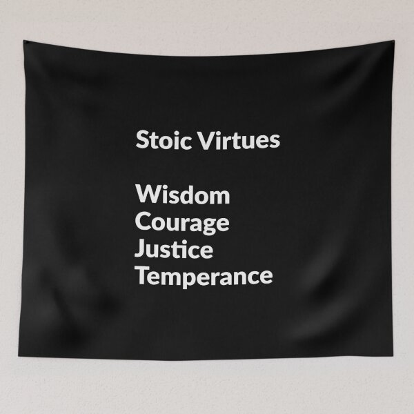 Item preview, Stoic virtues - Wisdom Courage Justice Temperance designed and sold by Inspirationmotivation.