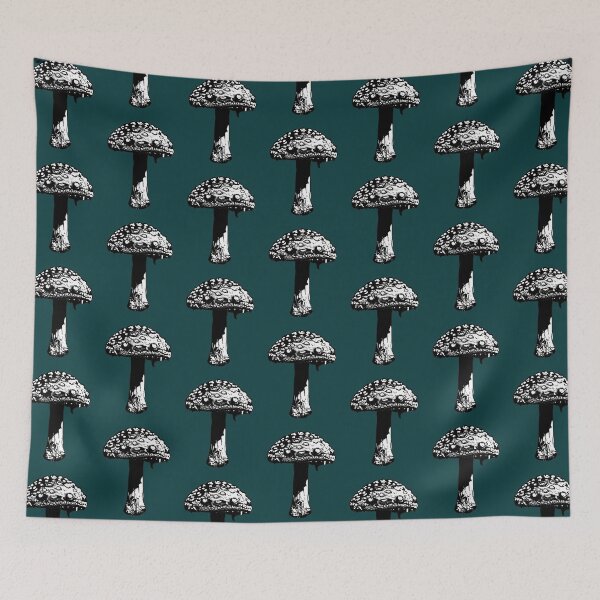 Item preview, Black and White Toadstool, Moody mushroom by BeeFoxTree designed and sold by BeeFoxTree.