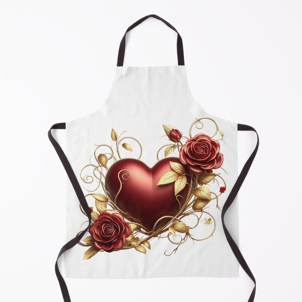 Item preview, Valentine’s Day Red Heart, Red Roses, Golden Vines designed and sold by Amanda Lucas.