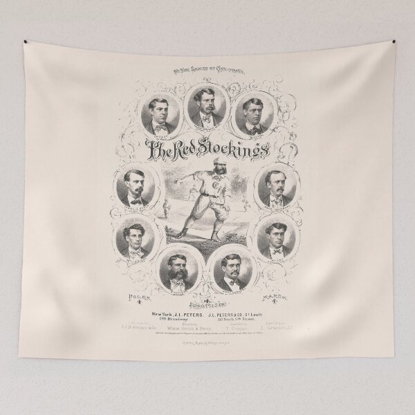 Item preview, The Red Stockings. Vintage Baseball Sheet Music cover. (Restored). HIGH DEFINITION designed and sold by MINDTHECHERRY.
