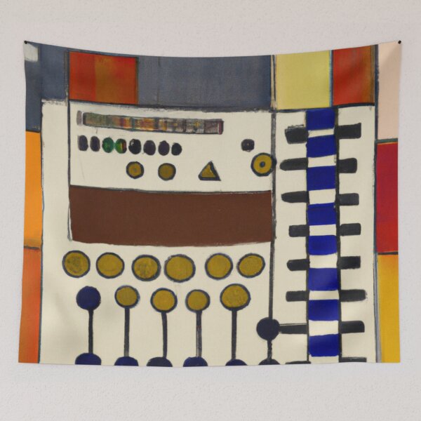 Item preview, Electronic Echoes: Geometric Synth Module Illustration designed and sold by BeagleDesigns.