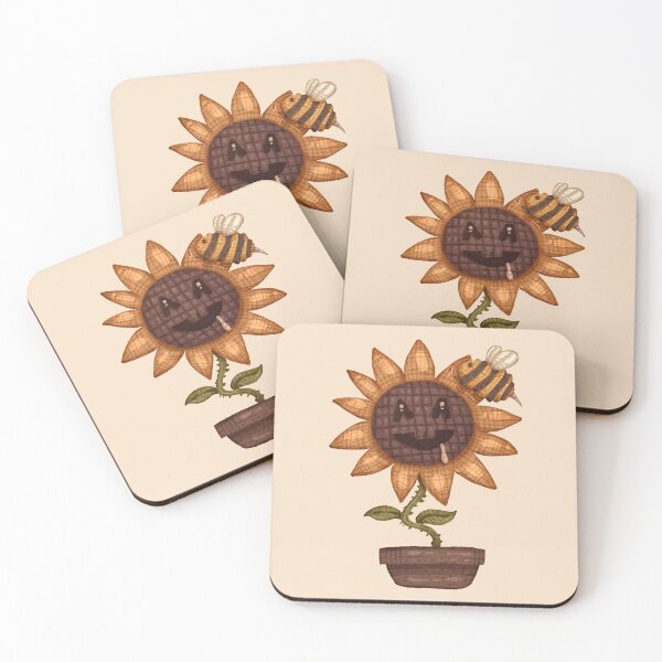 Item preview, Smiley Sunflower With Little Bee designed and sold by baxilur.