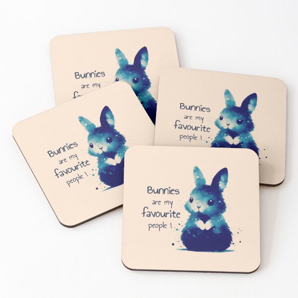 Item preview, Bunnies are my favorite people - bunny love quote - water color designed and sold by art-of-egypt.
