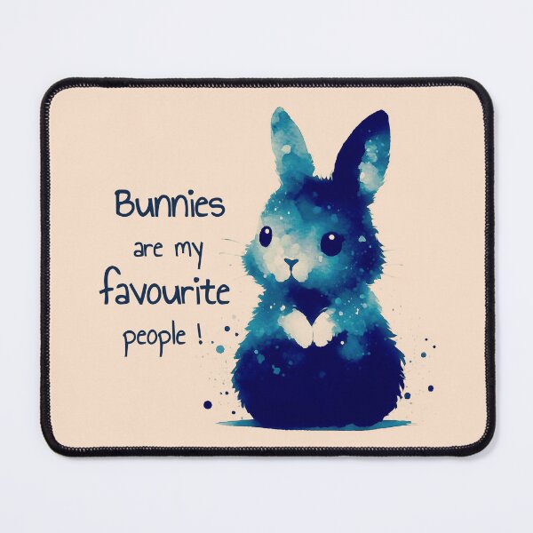 Item preview, Bunnies are my favorite people - bunny love quote - water color designed and sold by art-of-egypt.