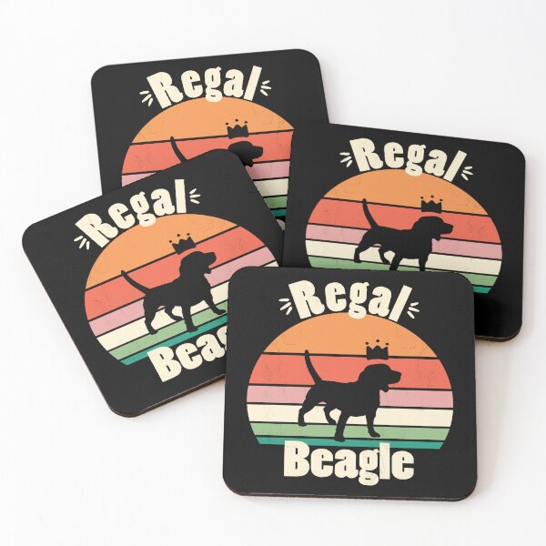 Item preview, Regal Beagle with retro sunset designed and sold by Line2Rhyme.