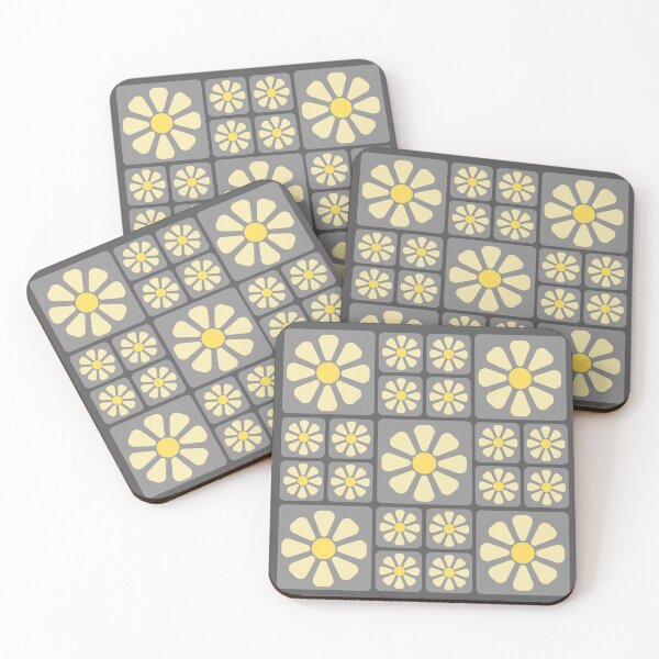 Item preview, Retro pattern No72b - version 2 daisy cubes (grey) designed and sold by TalkingHerds.