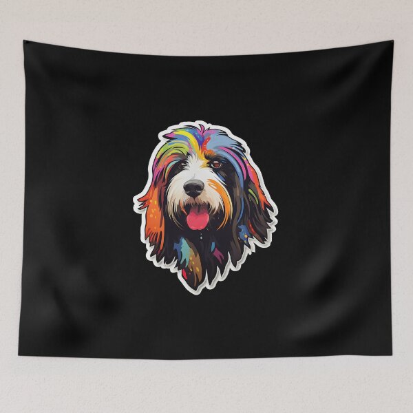 Item preview, Bearded Collie in WPAP style designed and sold by CUTEDOGGIEZ.