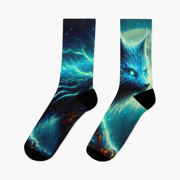 Item preview, Bioluminescent: Illuminated Nordic Fox Dreamscape Art designed and sold by Fantasy Masterpiece.