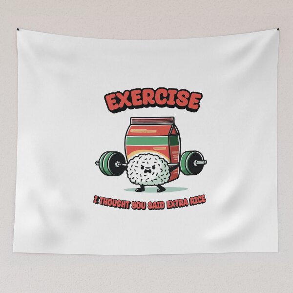Item preview, Exercise I Thought You Said Extra Rice Funny Asian Food Quote For Bodybuilding Workout designed and sold by saadabs.