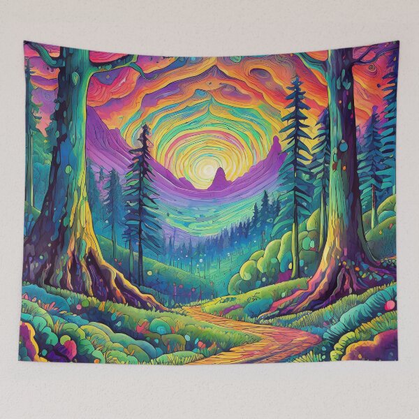 Item preview, Psychedelic forest designed and sold by TBMdesigns.