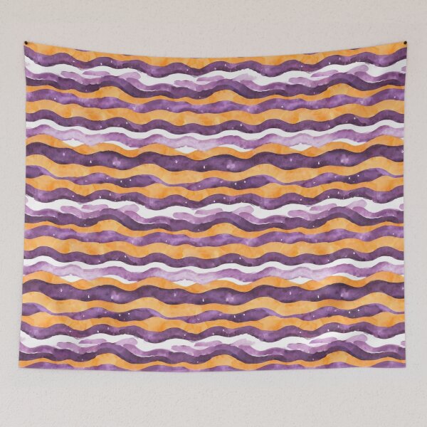 Item preview, Stripe - Yellow and Violet Wave Stripes ; Pattern Line designed and sold by PatternInArt.