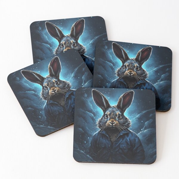 Item preview, stary night blue black rabbit with jacket designed and sold by dimaxstore.