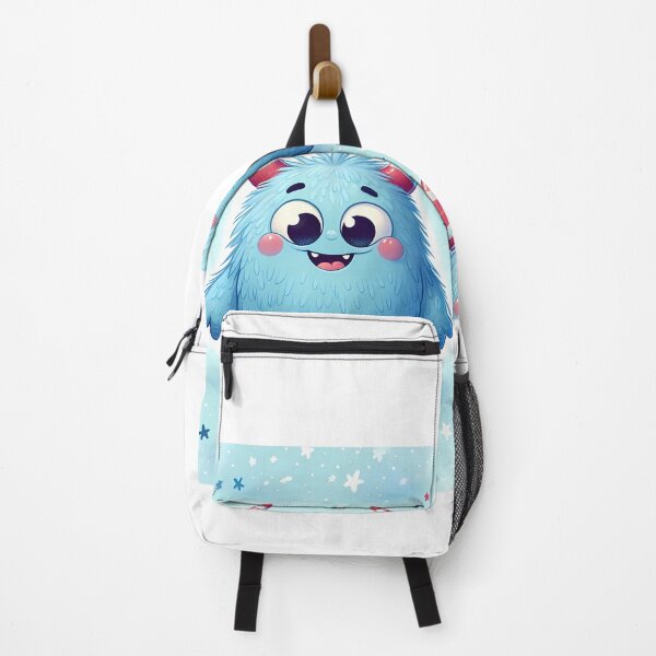 Item preview, Cheerful Blue Monster with Candy-Striped Horns designed and sold by alita-artwear.