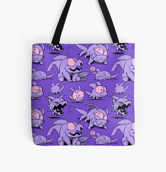 Chewster - Land Sharks - Purple Pattern All Over Print Tote Bag