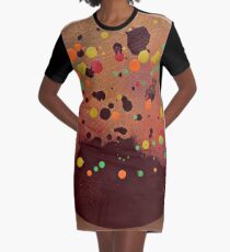 Volcanic Eruption Graphic T-Shirt Dress