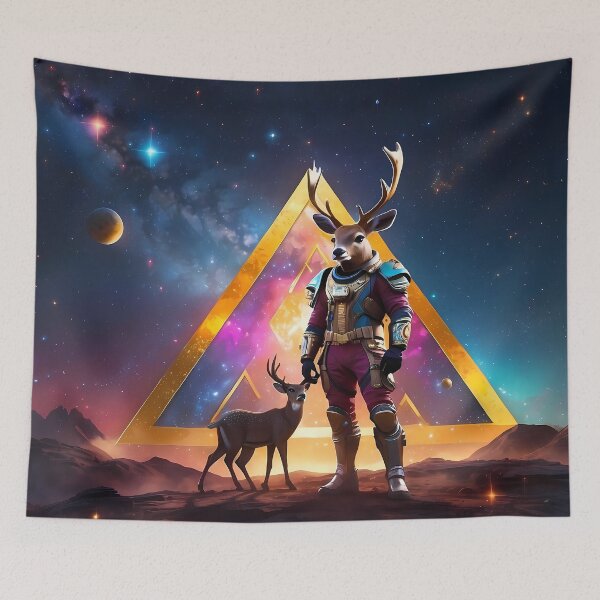 Item preview, Celestial Explorer: Astronaut Deer Amidst the Cosmic Symphony designed and sold by SCBlend.
