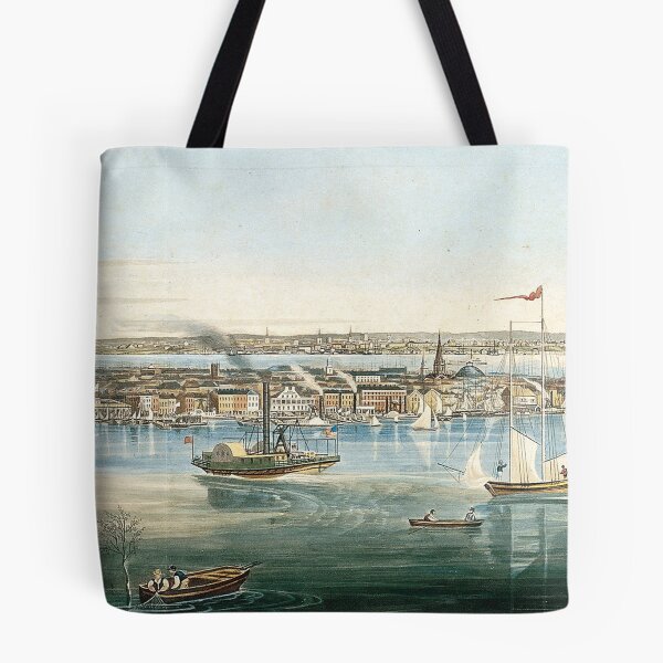 Item preview, Vintage Panoramic Map of NYC (1844) designed and sold by BravuraMedia.