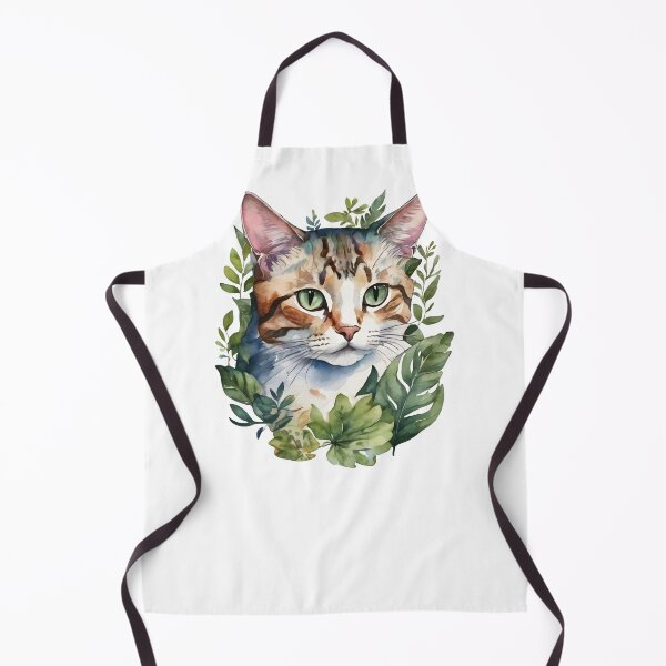 Item preview, Tabby cat and botanical leaves designed and sold by MauraMeadow.