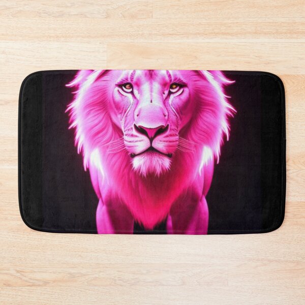 Item preview, Vibrant Pink Neon Lion 4 - Electrifying Glow Art on Redbubble designed and sold by craftyblinders9.