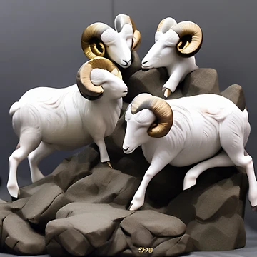 Artwork thumbnail, Rugged Rams Timeless Rocks by Molly62