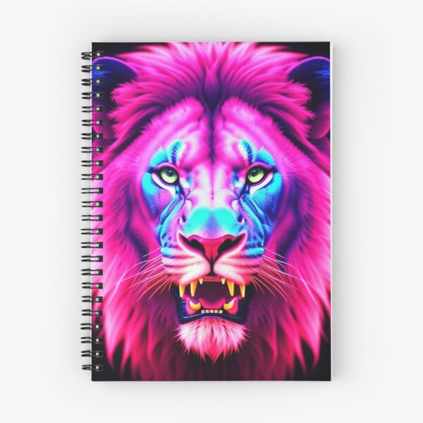 Aperçu de l'œuvre Vibrant Pink Neon Lion 5 - Electrifying Glow Art on Redbubble créée et vendue par craftyblinders9.
