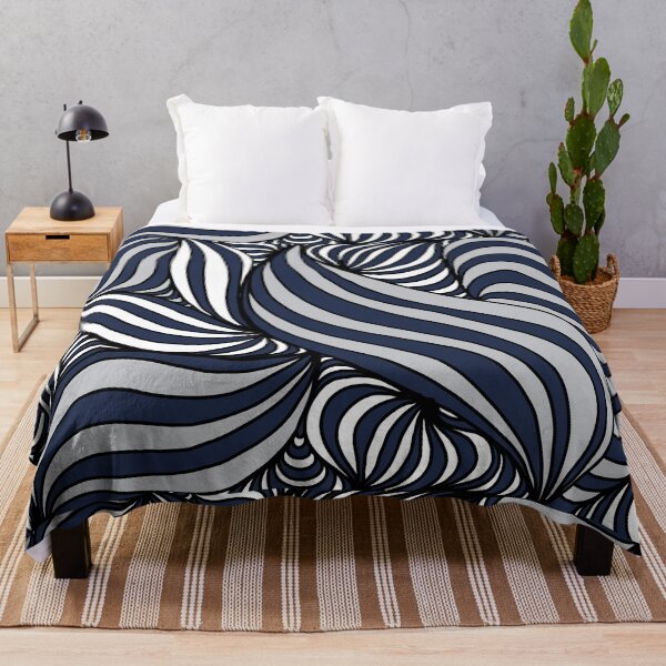Item preview, Abstract Wavy Blue and Grey Pattern designed and sold by Wasted Potential ink.