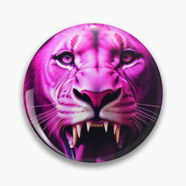 Artikelvorschau, Vibrant Pink Neon Lion 7 - Electrifying Glow Art on Redbubble entworfen und verkauft von craftyblinders9.