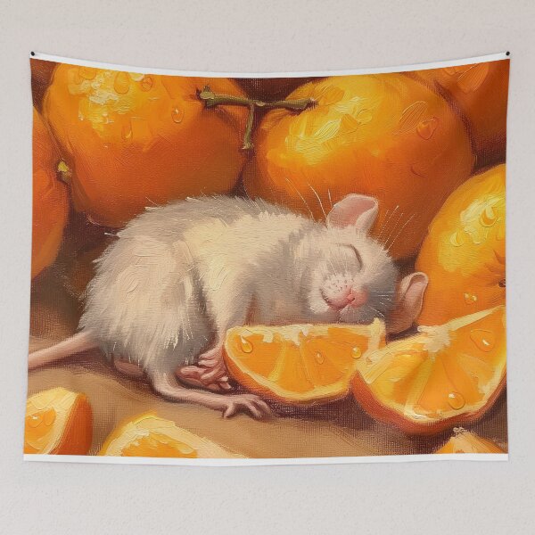 Item preview, Mouse napping after eating too many tangerines  designed and sold by PricklyPeanut.