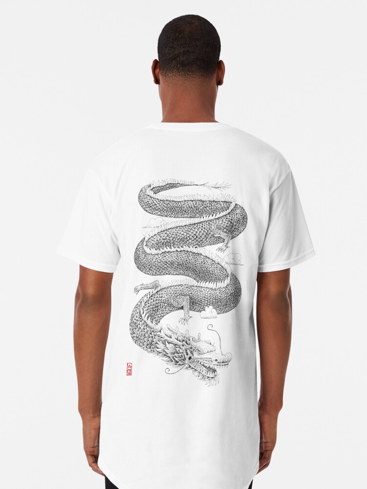 T-shirt long avec l'œuvre Dragon créée et vendue par bergall