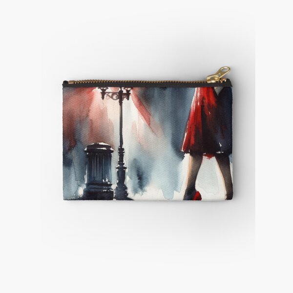 Item preview, Noir Vintage Watercolor Woman with red shoes designed and sold by RESToRAPTOR.